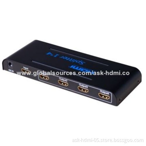 HDMI1.4 1x4 Splitter with 5V DC/2A Power Supply